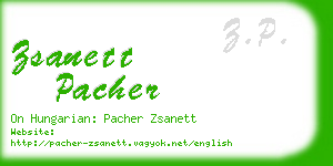 zsanett pacher business card